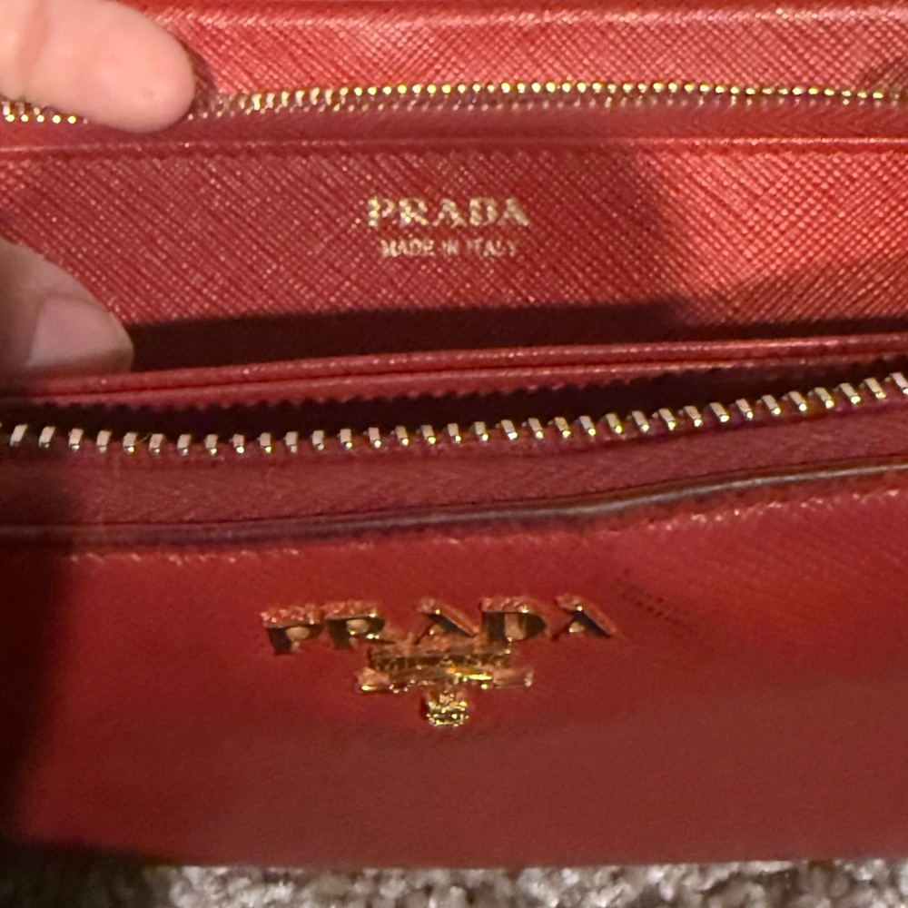 Prada red Saffiano Leather Wallet - Picture 11 of 13